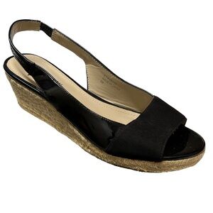 Ellen Tracy Keeffe Open Toe Slingback Wedges 8M